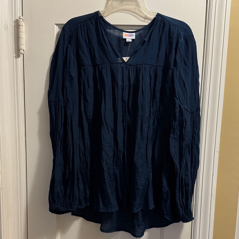 LuLaRoe Navy Long-Sleeve Tunic Top - Timaree